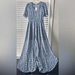 NWT Baltic Born Robyn Maxi Dress French Blue Floral size medium